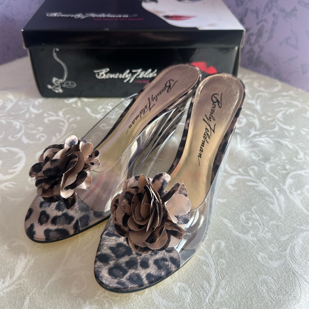 Beverly Feldman Leopard Wedges Size 9.5